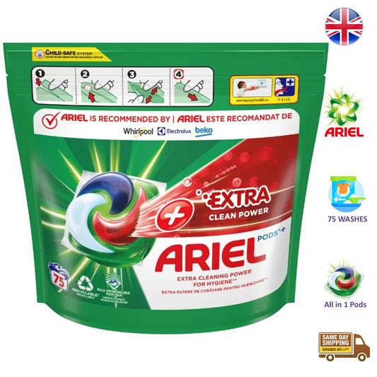 Ariel All In 1 Pods Laundry Detergent Washing Tablets Extra Clean Power 75 Wash
