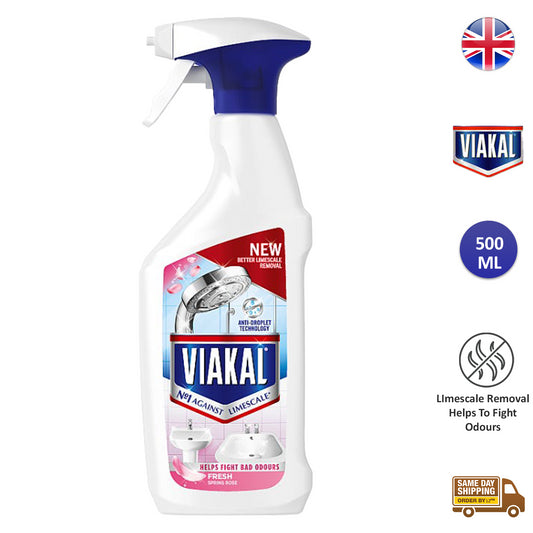 Viakal Fresh Limescale Dirt Cleaner Stain Remover Spray Sink Shower 500ml