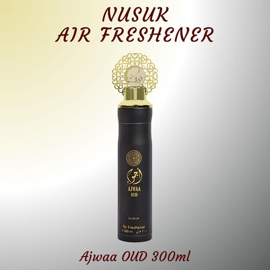 Nusuk Ajwaa Uud Air Freshener Arabic Fragrance Refreshes Home Office Spray 300ml