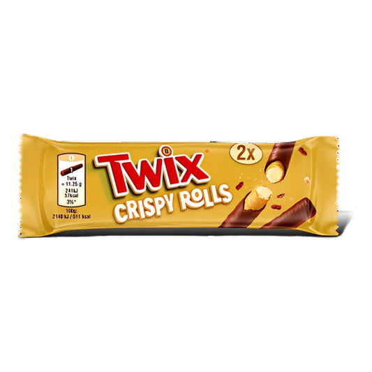 Twix Crispy Rolls Chocolate Covered Biscuit Twin Bars For Christmas Gifts 22.5G