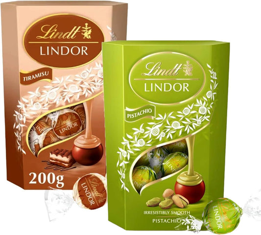 Lindt Lindor Pistachio & Tiramisu Chocolate Truffles 200G For Christmas Gift Box