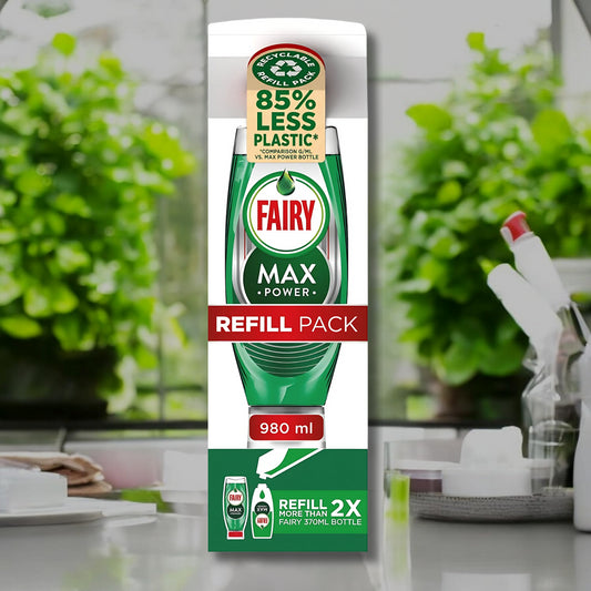 Fairy Max Powerful Grease Cutting Action Original Washing Up Liquid Refill 980ml