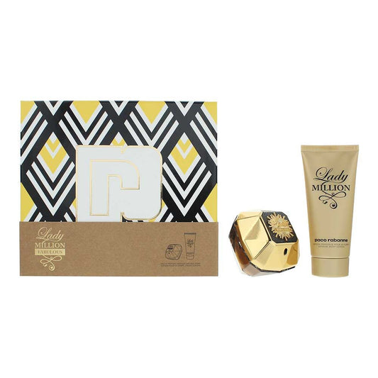 Paco Rabanne Lady Million Fabulous 2 Piece Gift Set: EDP 80ml, Body Lotion 100ml