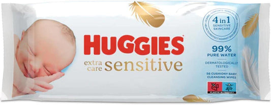 Huggies Pure Extra Care Sensitive Skin Care Baby 56 Wipes