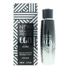 New Brand Ego Silver For Men Eau de Toilette 100ml Mens Fragrance Spray