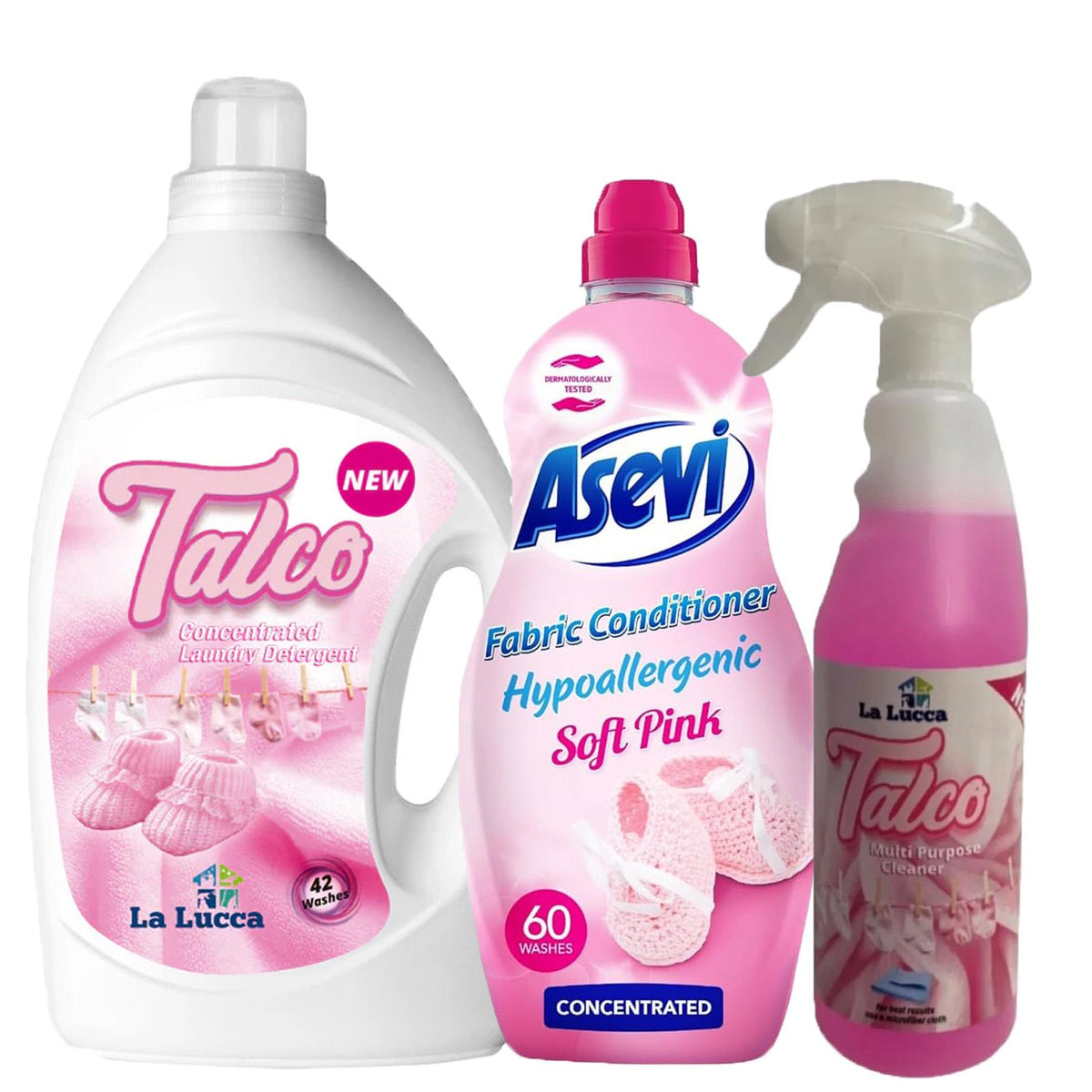 La Lucca Talco Laundry Detergent Multi Purpose Cleaner Asevi Fabric Conditioner