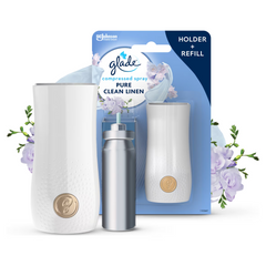 Glade Compressed Spray Holder Pure Clean Linen 10ml Air Freshener Refill Machine