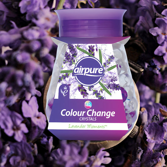 Airpure Led Colour Changing Crystals Home Air Freshener Lavender Moments