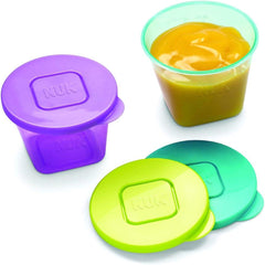 Nuk Baby Stackable Food Storage Pots With Lids Microwave & Freezer Safe 6 M+ X6