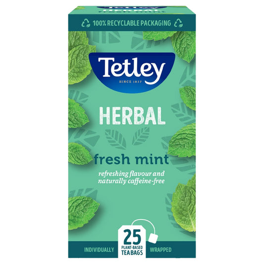 Tetley Tea Herbal Bags Pure Green Individually Wrapped Sachets