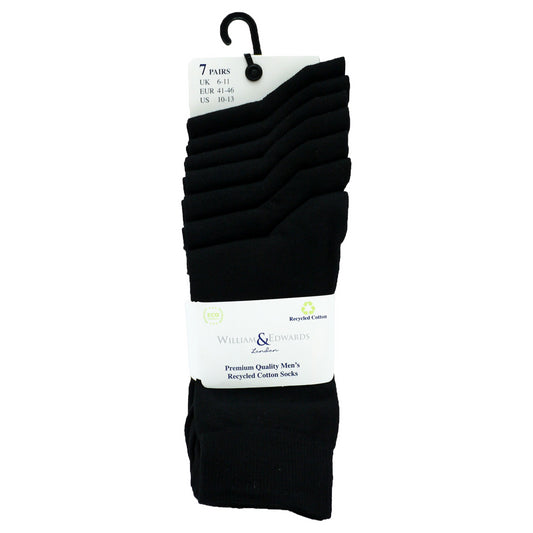 William & Edwards London Mens Socks Cotton Material Black Uk 6-11