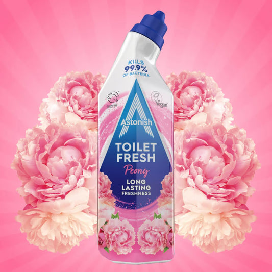 Astonish Toilet Fresh Gel Peony Long Lasting Freshnes 750ml Kills Bacteria Clean