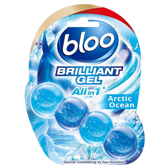 Bloo All In 1 Brilliant Toilet Gel Rim Block Cleaner Freshener Arctic Ocean 42G