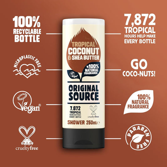 Original Source Shower Gel Tropical Coconut & Shea Butter Natural Scent 250ml