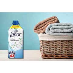 Lenor Cotton Clean Fabric Conditioner Long Lasting Freshness Odour Defence 1.42L