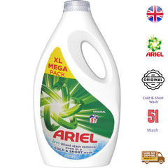 Ariel Liquid Detergent For Laundry Clothes Stain Remover Original 51 Washes