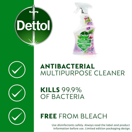 Dettol Multipurpose Cleaner Glimmering Petals Spray Kitchen Grease Remover 750ml
