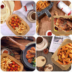 Air Fryer Disposable Non-Stick Baking Steamer Rectangle 50Pcs Paper Parchment