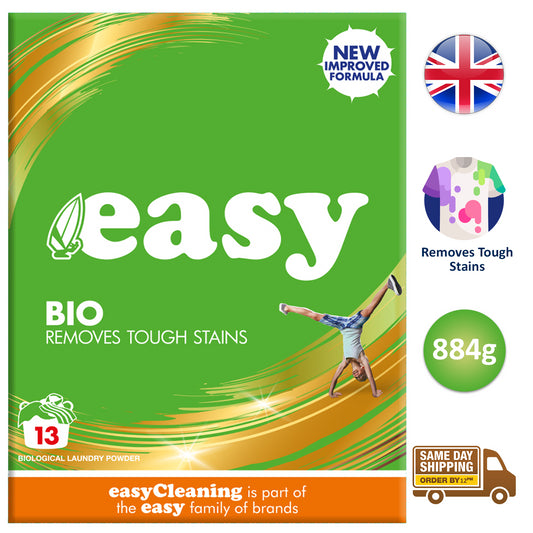 Easy Bio Washing Powder Removes Tough Stains Laundry Cloth Detergent -884G X1