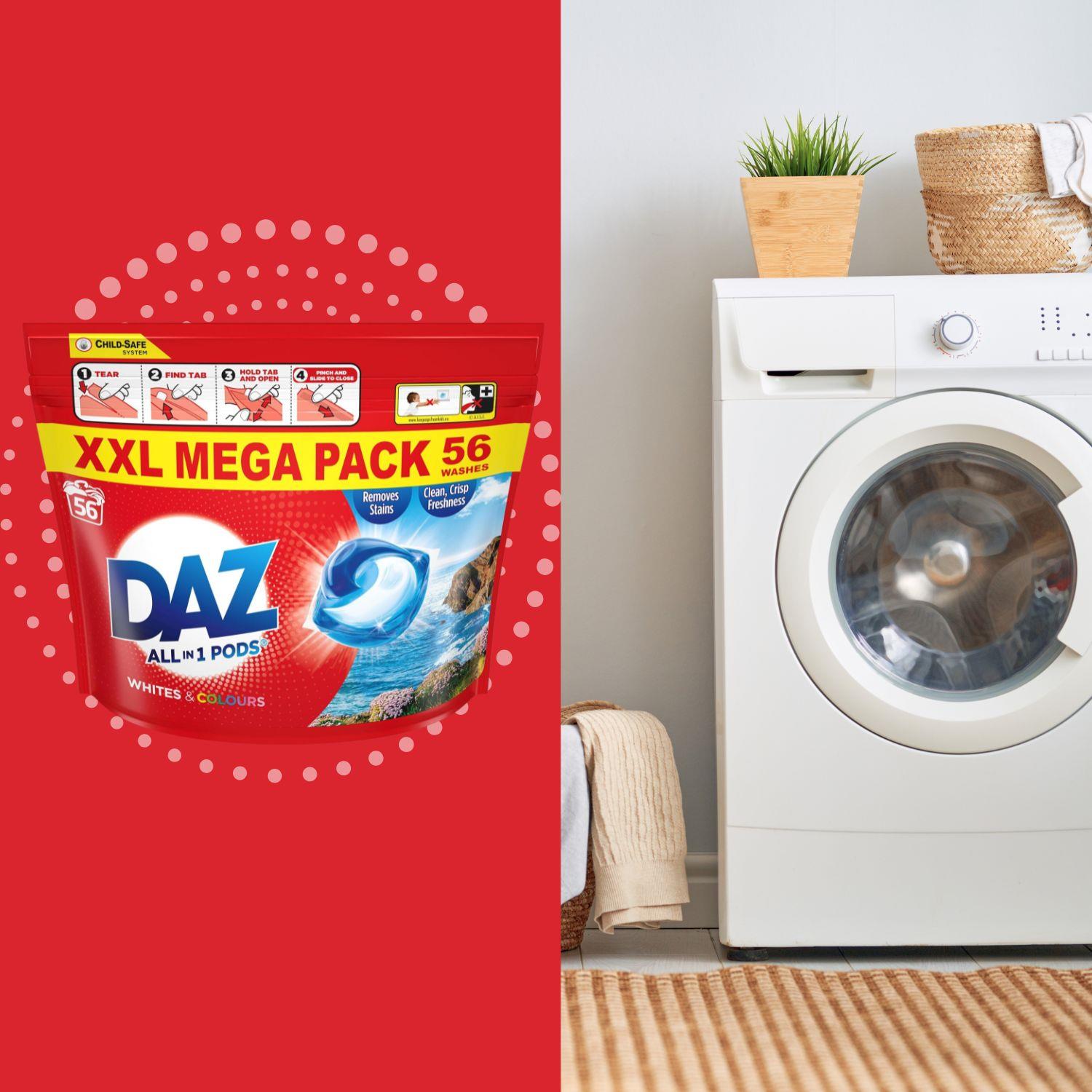 Daz All In 1 Pods Laundry Detergent Washing Liquid For Whites Colours ...