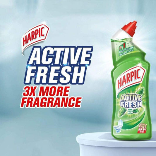 Harpic Active Fresh Citrus & Mountain Pine 750ml | Airpure Fresh Loos Toilet Rim Blocks Citrus Zing & Ocean Fresh (2 X 50G) Bundle