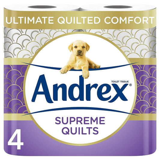 Andrex Toilet Rolls Supreme Quilts Tissue Paper Sheet Soft Cushiony Layer