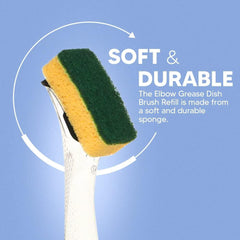 Elbow Grease Washing Up Dish Brush Sponge Liquid Dispenser Dirt Cleaner Pink