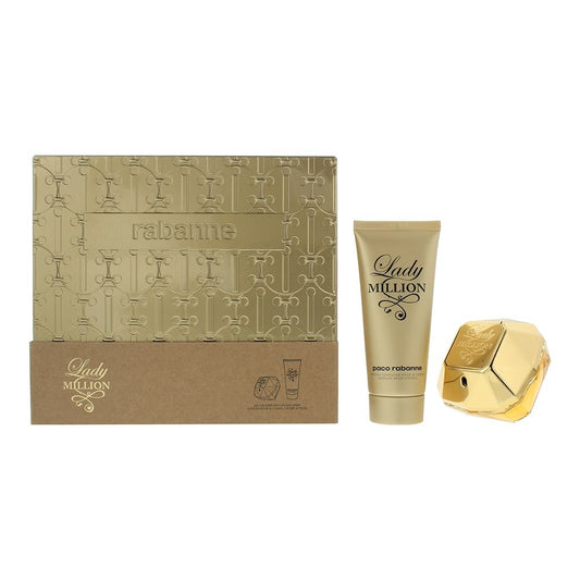 Paco Rabanne Lady Million 2 Piece Gift Set: EDP 80ml - Body Lotion 100ml