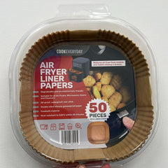 Air Fryer Disposable Non-Stick Baking Steamer Liner Paper Parchment Square 50Pcs