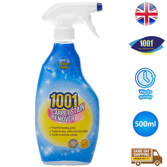 1001 Carpet Stain Remover Mud Dirt Cleaner Spray Coffee Wine Tea 500ml